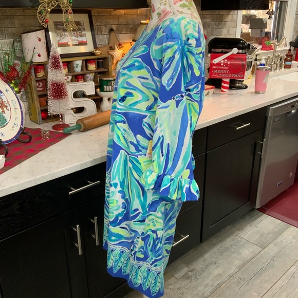 Lilly Pulitzer Blue and Green Tropical Dress - Picture 8 of 12